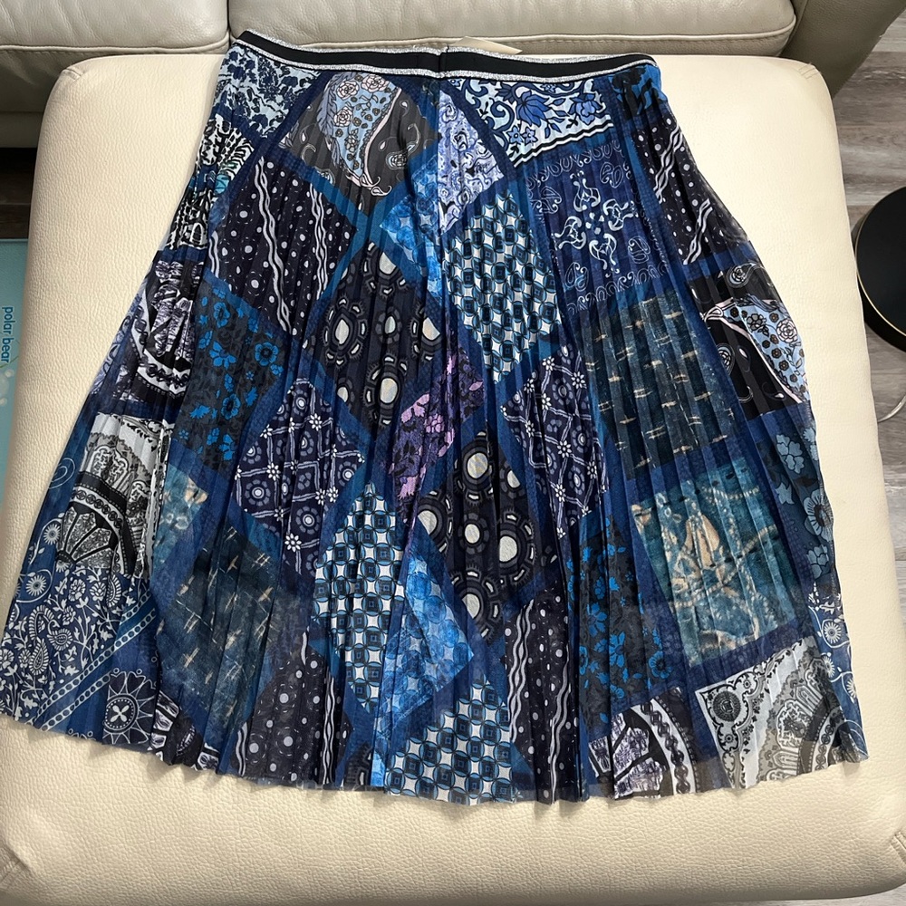 Desigual Women’s Patchwork Pleated Midi Skirt - Made in Spain - Size XL - Picture 5 of 8